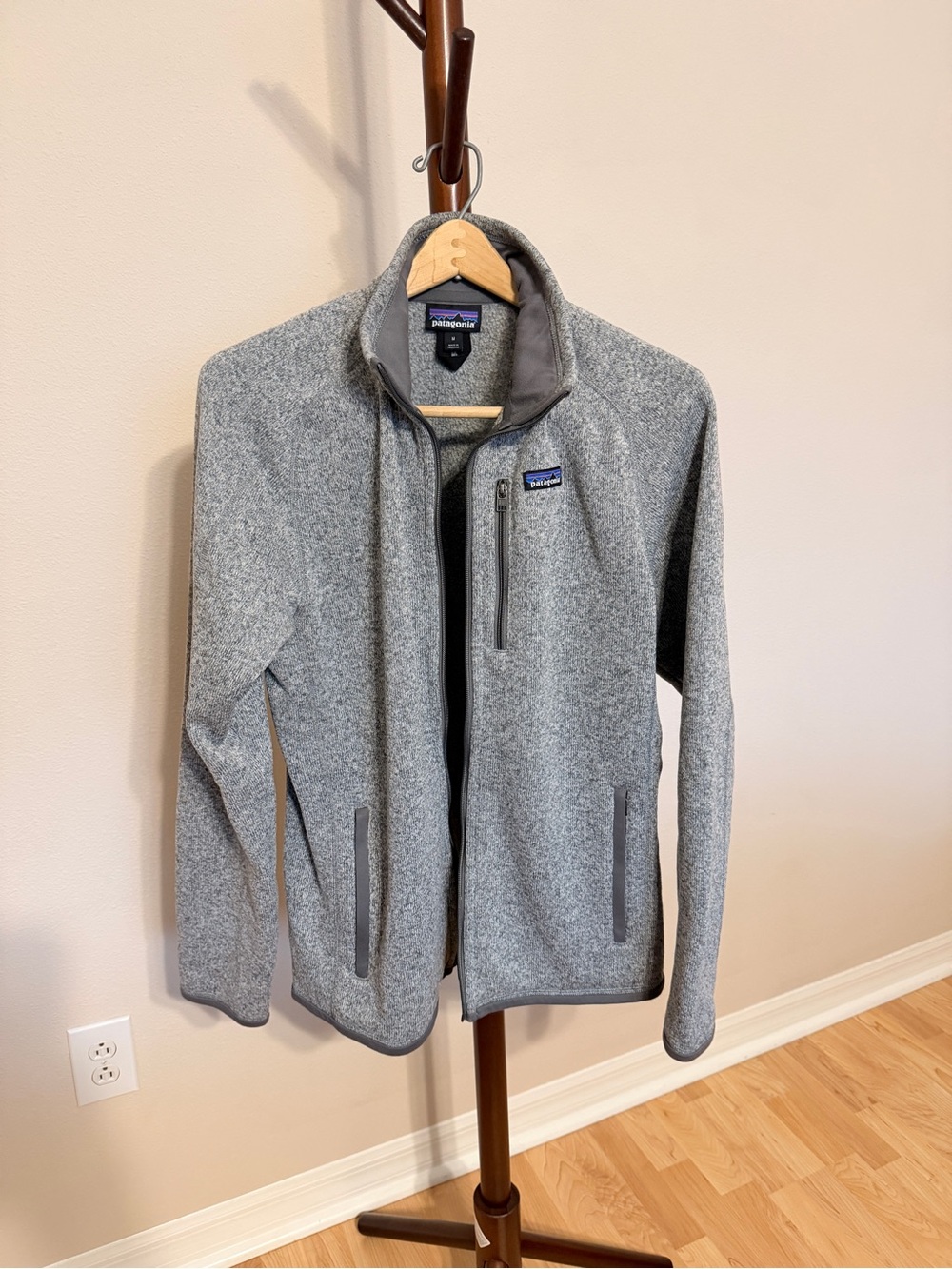 Patagonia Light Heather Grey Full-Zip Fleece Jacket